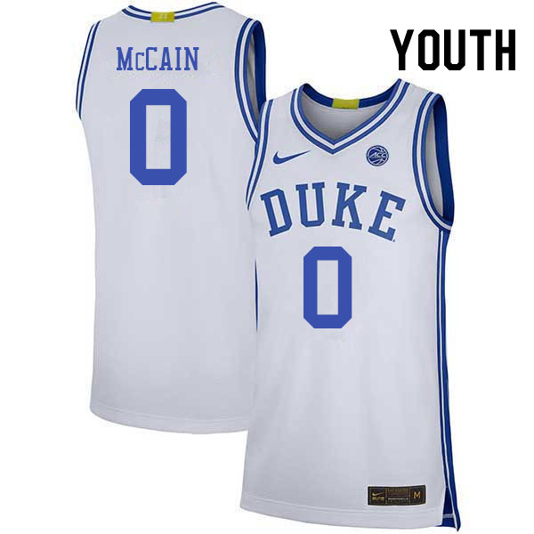 Youth #0 Jared McCain Duke Blue Devils College Basketball Jerseys Stitched Sale-White